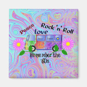 Íman Lembrem-se dos anos 60, design psicodélica,