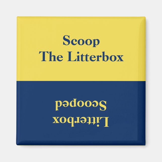 Íman Lembrete da Caixa de Litros de Gato Reversível (Frente)
