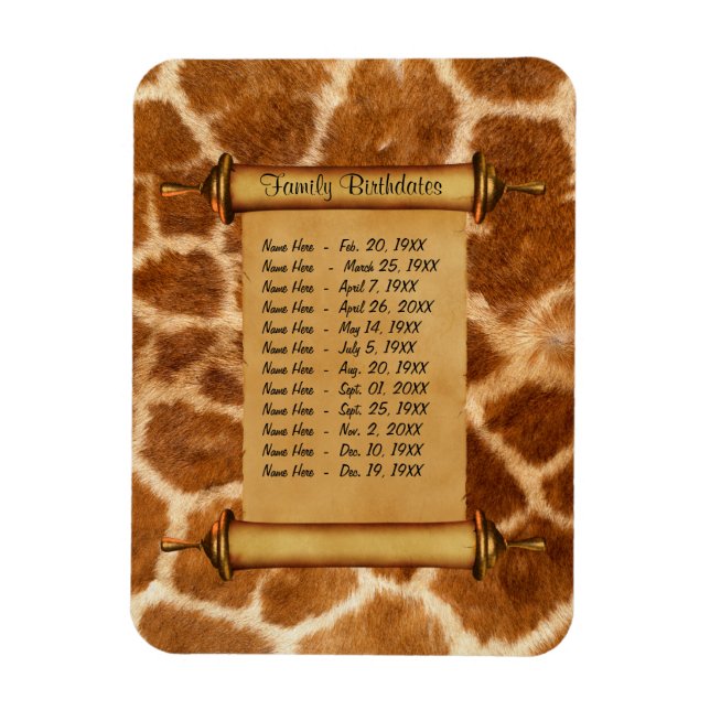 Íman Lembrete de aniversário da família magnética - Per (Vertical)