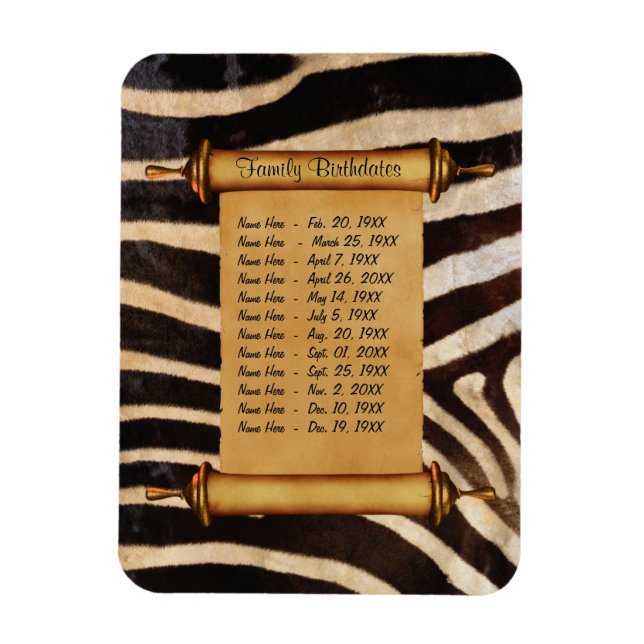 Íman Lembrete de aniversário da família magnética - Per (Vertical)