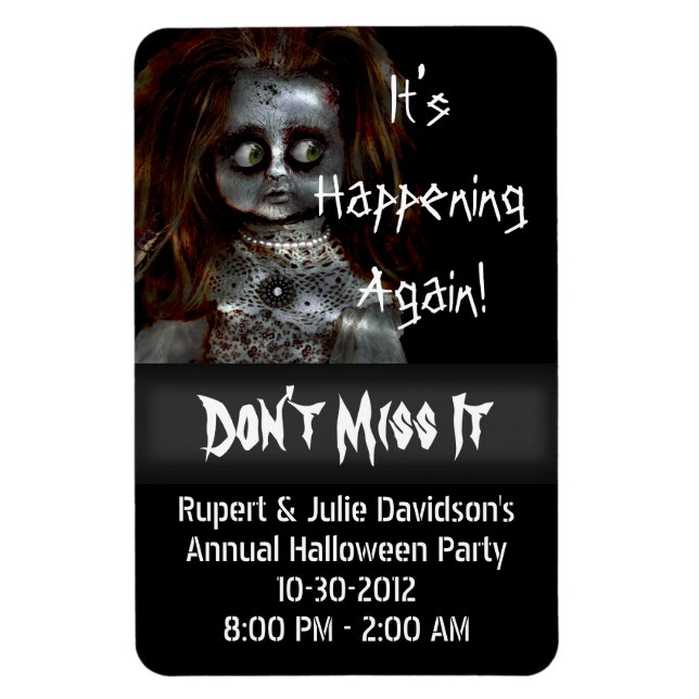 Íman Lembrete de Dia das Bruxas Medo Doll (Vertical)