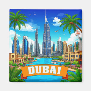 Íman 🧲 Lembrete de Férias em Dubai Para Amantes de Via
