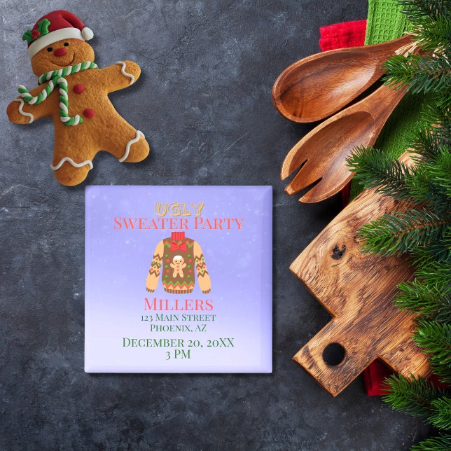 Íman Lembrete de Festa de Suéter Feio (Ugly Sweater Party Reminder Magnet)