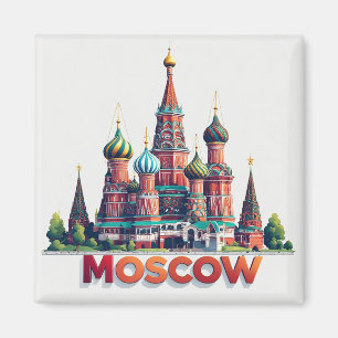 Íman 🧲 Lembrete de Viagem para Moscou Rússia 🇷🇺