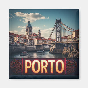 Íman 🧲 Lembrete de Viagem para Porto Portugal para Tes