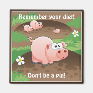 Íman Lembrete Funny Pig Diet