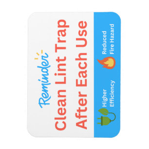 Íman Lembrete: Limpe o Armário de Lint 3" x 4" de Magne