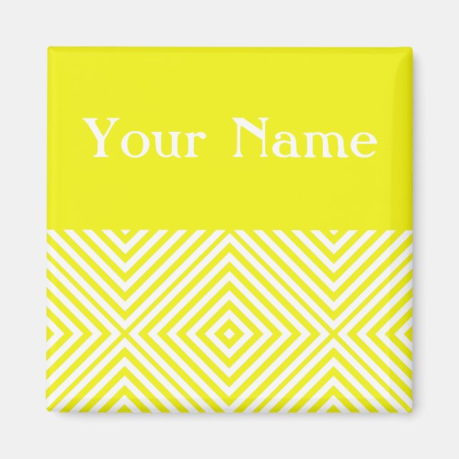 Íman Lemon Diamond Chevron com nome (Frente)
