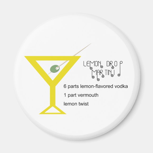 Íman Lemon Drop Martini Magnet (Frente)