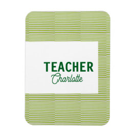 Íman Lemon green white stripes teacher professor name c