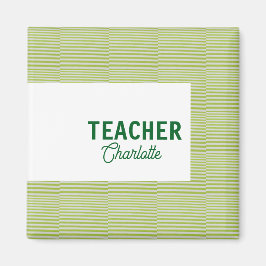 Íman Lemon green white stripes teacher professor name c