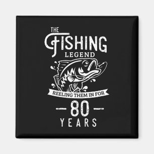 Íman Lenda da Pesca Presente de Aniversário de 80 Anos 