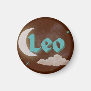 Íman Leo Celestial Aestético Moon Cloud Stars Design