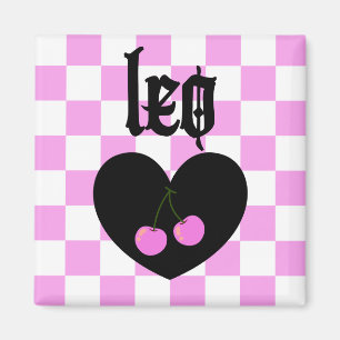 Íman Leo Gothic Aestético Checkered Cherries Design