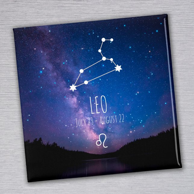 Íman Leo | Magnet de constelação Zodiaca Personalizado (Criador carregado)