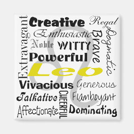 Íman Leo Zodiac Astrology Collage Pattern