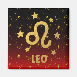 Íman Leo Zodiac Red e Black Magnet