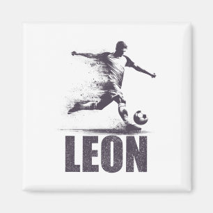 Íman Leon Futebol Meninos Nome Personalizado Leon