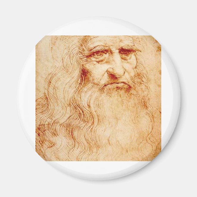 Íman Leonardo da Vinci, suposto autorretrato. (Frente)