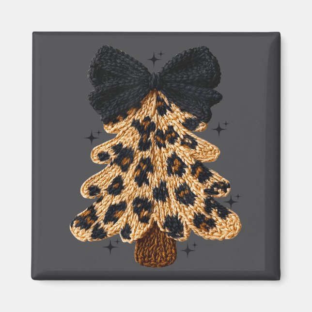 Íman Leopard Christmas Tree,christmas Coquette Bow Yarn (Frente)
