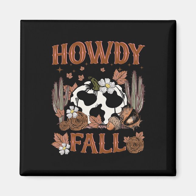 Íman Leopard Howdy Fall Western Pumpkin outono Tha (Frente)