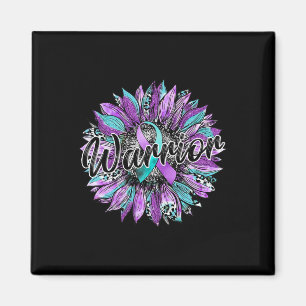 Íman Leopard Sunflower Warrior Teal E Purple Suicídio
