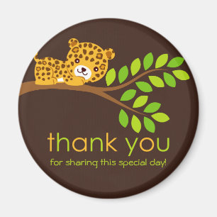 Íman Leopardo Bonito Obrigado Magnet