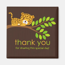 Íman Leopardo Bonito Obrigado Magnet