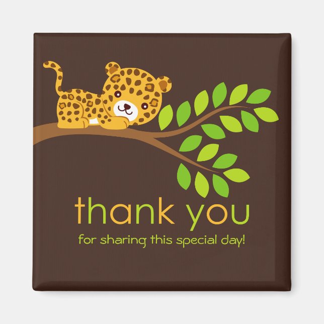 Íman Leopardo Bonito Obrigado Magnet (Frente)