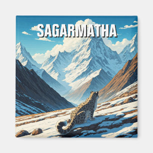 Íman Leopardo da neve no Parque Nacional de Sagarmatha