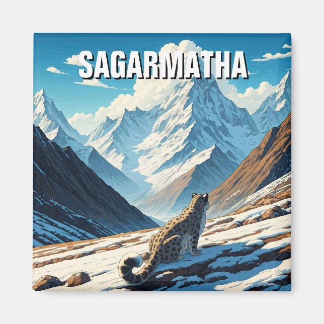 Íman Leopardo da neve no Parque Nacional de Sagarmatha  (Frente)