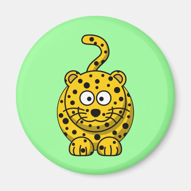 Íman Leopardo de Cartoon Bonito (Frente)