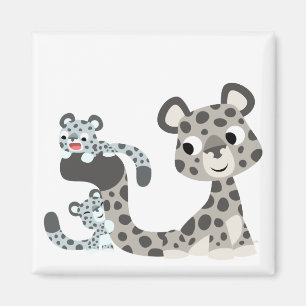 Íman Leopardo de neve dos desenhos animados e ímã de