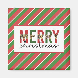 Íman Leopardo do Natal Moderno Imprime Greve Verde Verm