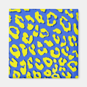 Íman Leopardo - Impressão Azul Amarelo