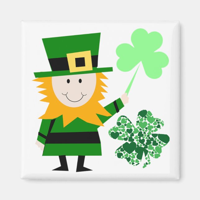 Íman Leprechaun Irish Folklore Fairy Elf Art Cute (Frente)