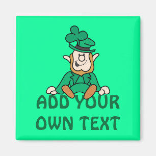 Íman Leprechaun pequeno - adicione seu próprio texto