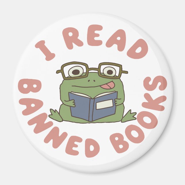 Íman Ler Livros Proibidos Sapo Engraçado Lendo (Frente)