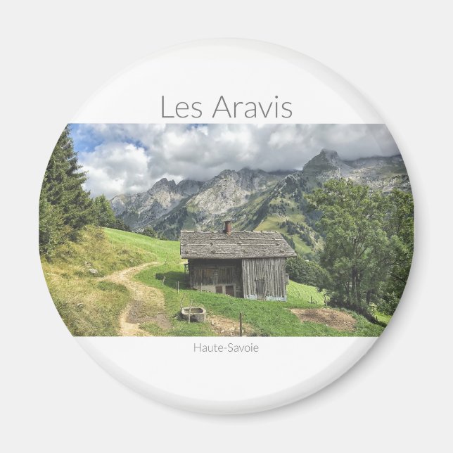 Íman Les Aravis, Haute-Savoie Round Magnet (Frente)