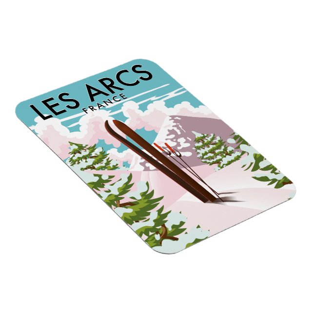 Íman Les Arcs França viagem esqui (Lado Direito)