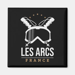 Íman Les Arcs France Ski Resort Vintage Skiing Snowboar