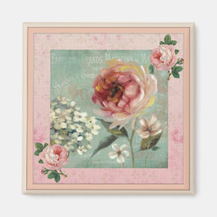 Íman Les Belles Fleurs Pink Vintage Style