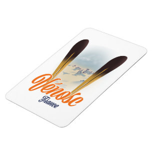 Íman Les Deux Alpes, França poster de viagens de esqui