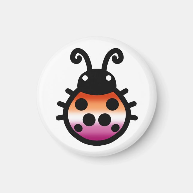 Íman Lesbian Pride Ladybug Magnet (Frente)