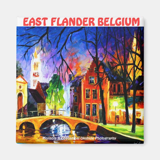 Íman LESTE FLANDER BELGIUM Magnet POR Moji Okubule (Frente)