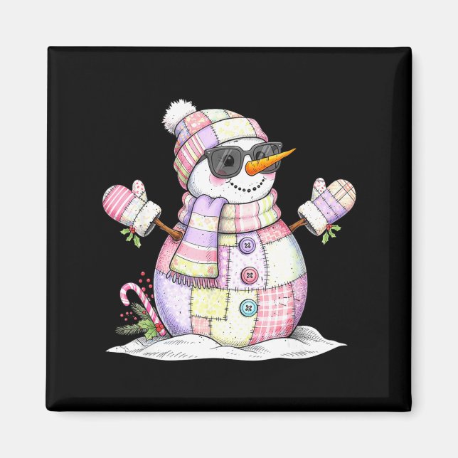 Íman Let’s Chill Snowman Christmas Coffee Cute Holiday  (Frente)
