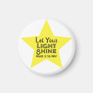 Íman Let Your Light Shine Bible Verse Yellow Star