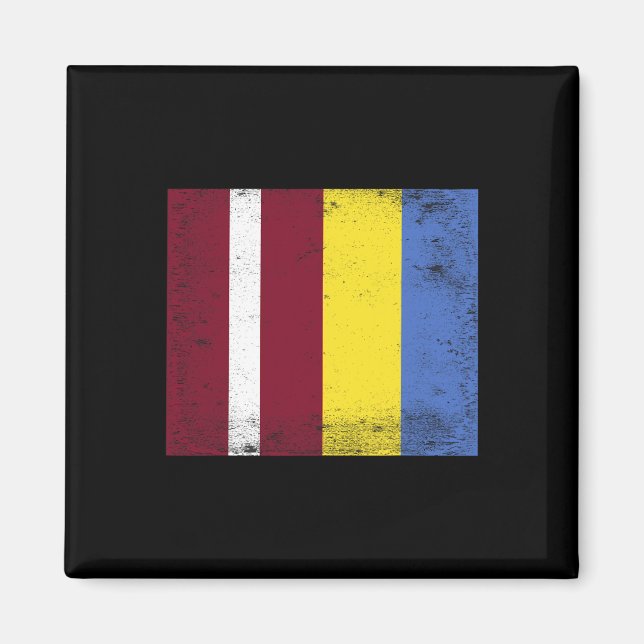 Íman Letônia Design da Bandeira da Ucrânia Orgulho Letã (Frente)