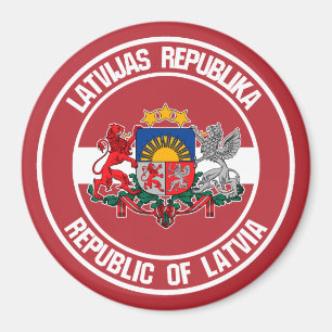 Íman Letônia Round Emblem