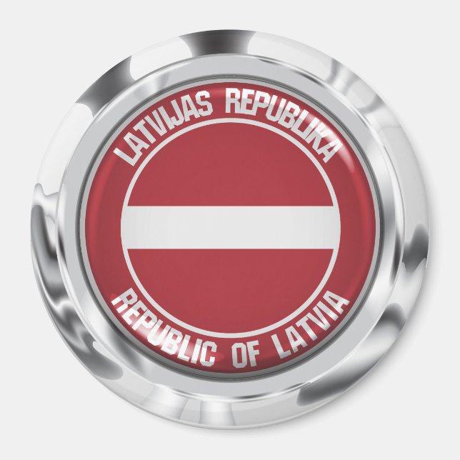 Íman Letônia Round Emblem (Frente)